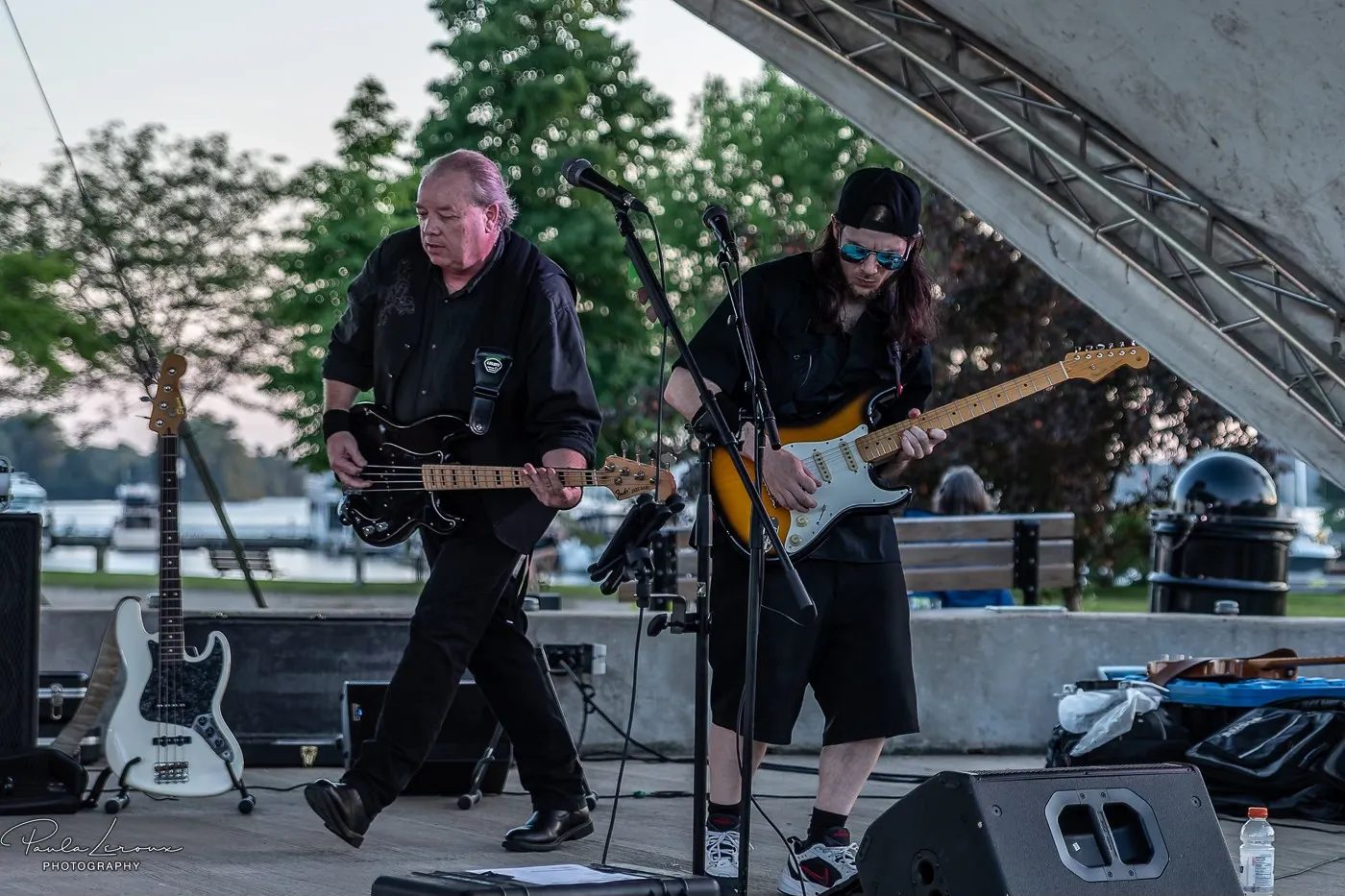 River Cats band members G and Recon performing at Kingston Music Series