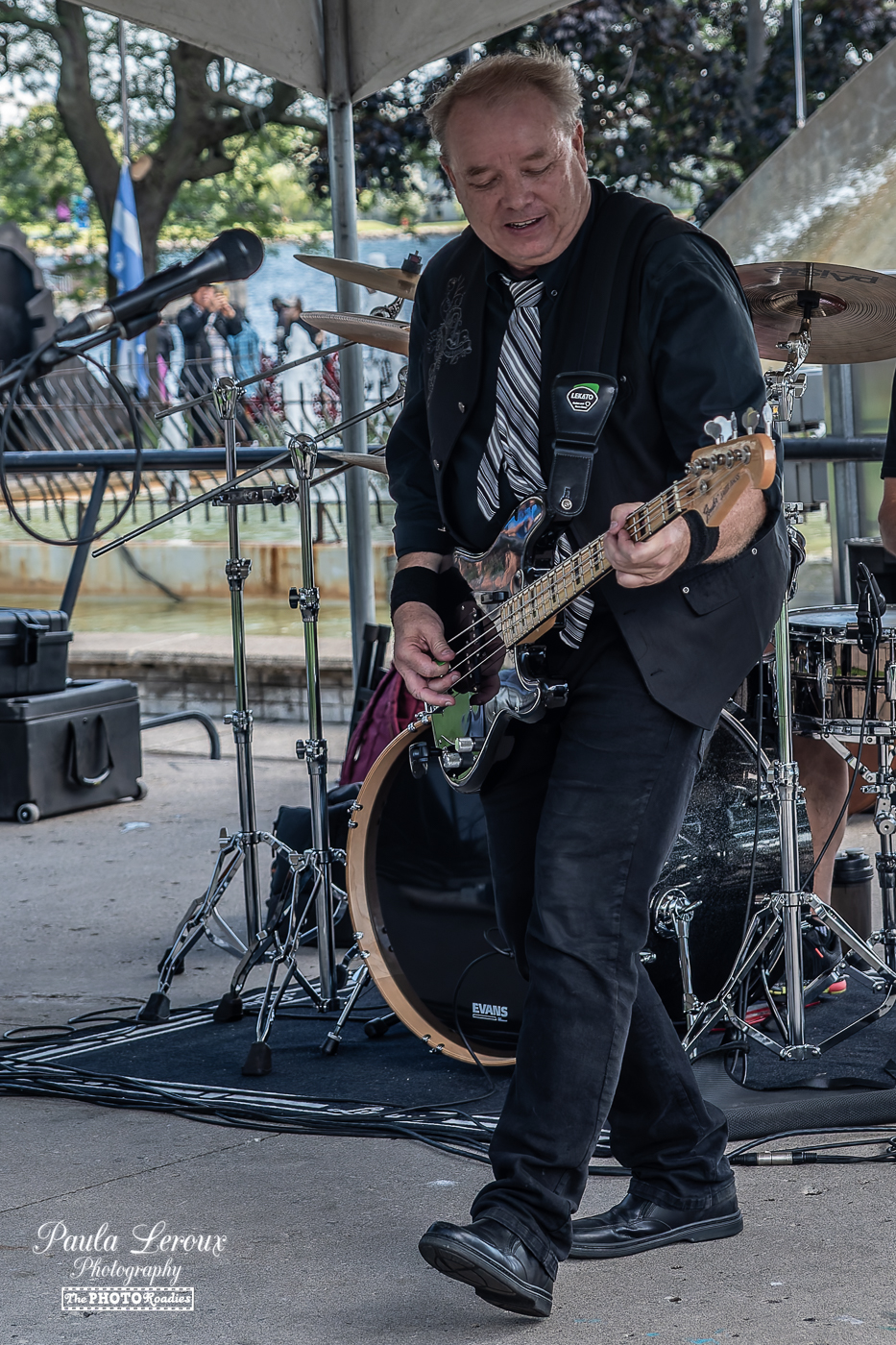 G from River Cats country rock band performing in Downtown Kingston