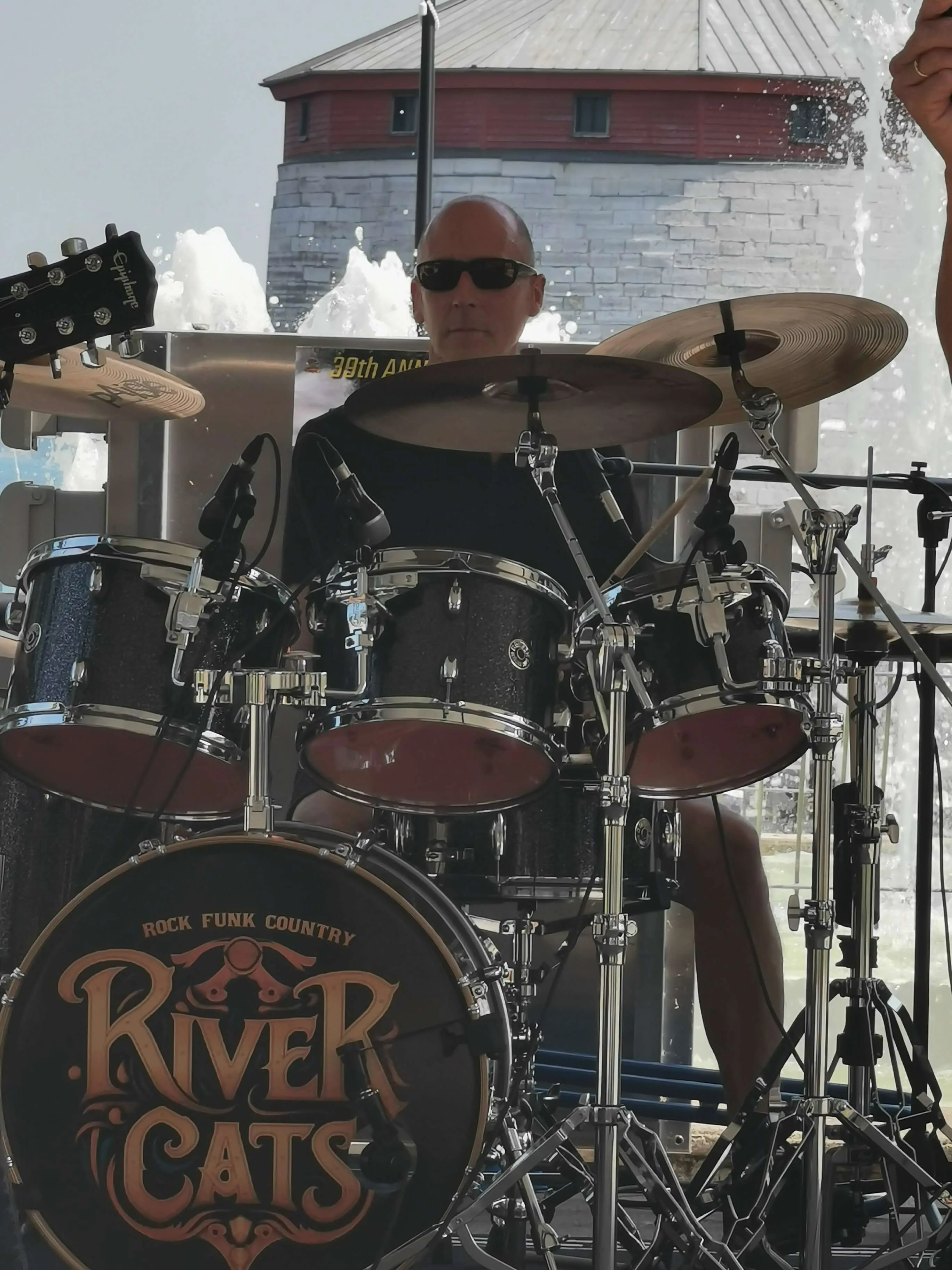 Greg from River Cats country rock band Downtown Kingston performance 2025